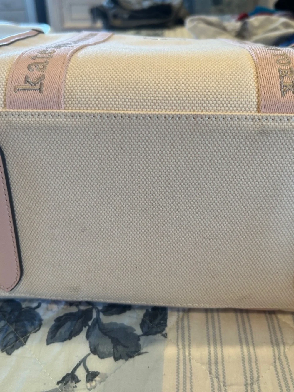 Like New Kate Spade Pink Beige Bag Tote